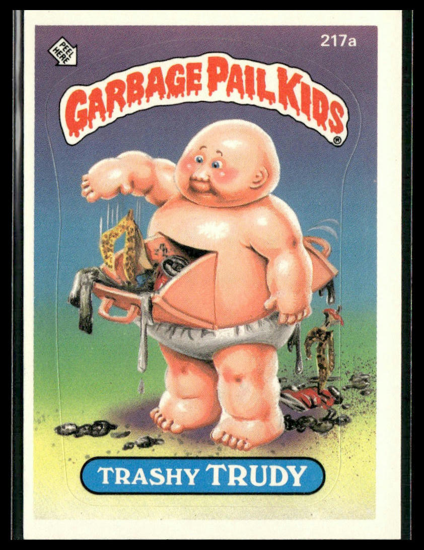 Trashy Trudy #217a Topps 1986 Topps Garbage Pail Kids Series 6
