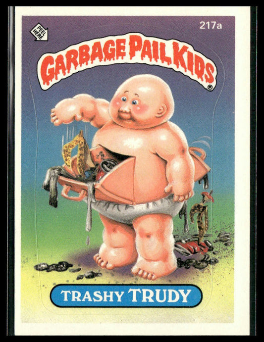 Trashy Trudy #217a Topps 1986 Topps Garbage Pail Kids Series 6
