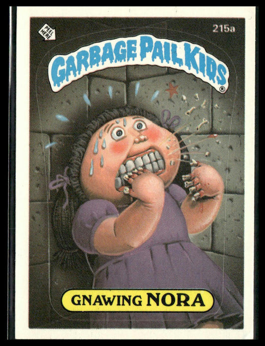 Gnawing Nora #215a Topps 1986 Topps Garbage Pail Kids Series 6