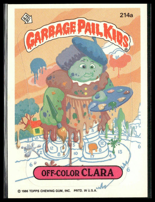 Off-Color Clara #214a Topps 1986 Topps Garbage Pail Kids Series 6