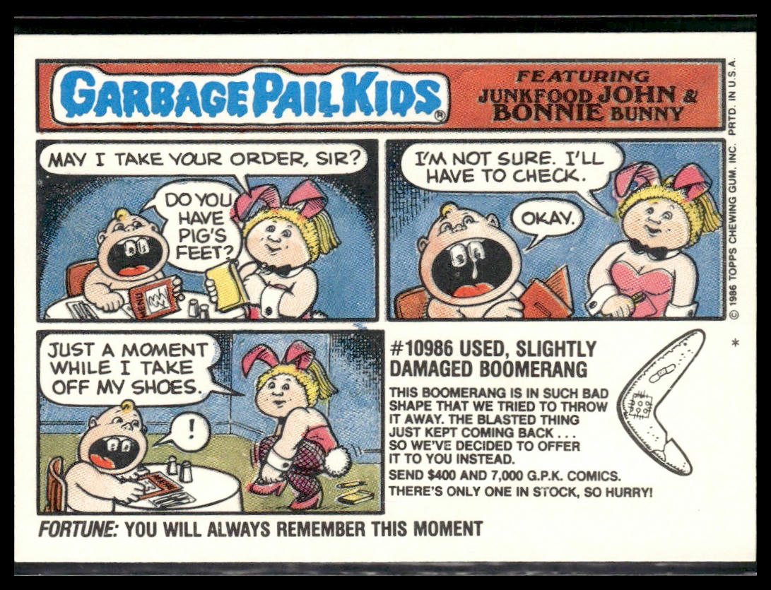 Otto Whack #213a Topps 1986 Topps Garbage Pail Kids Series 6
