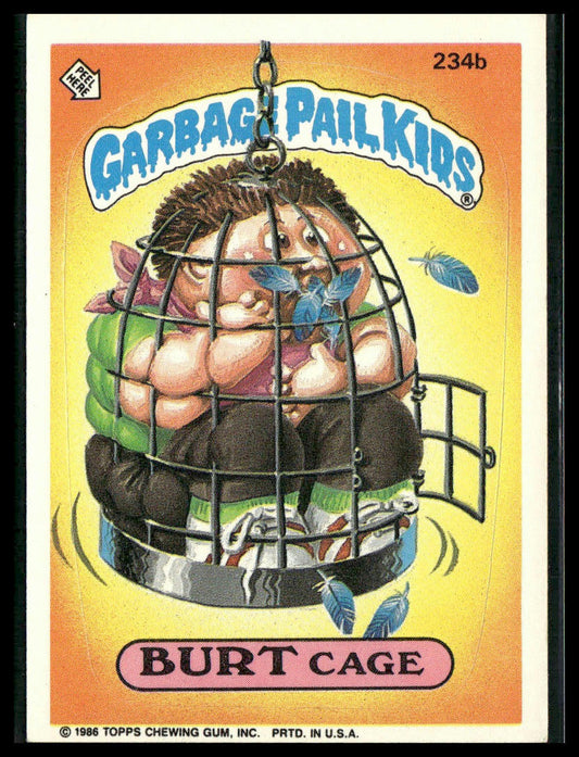 Burt Cage #234b 1986 Topps Garbage Pail Kids Series 6