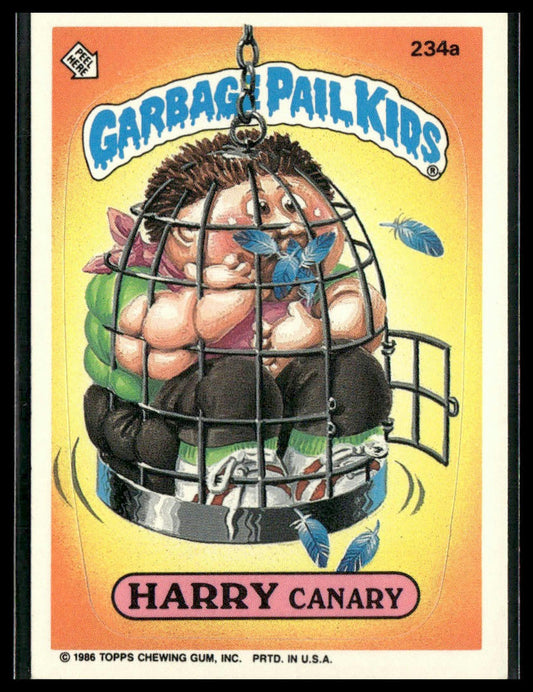 Harry Canary #234a 1986 Topps Garbage Pail Kids Series 6