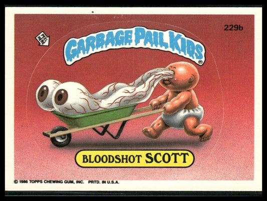 Bloodshot Scott #229b 1986 Topps Garbage Pail Kids Series 6