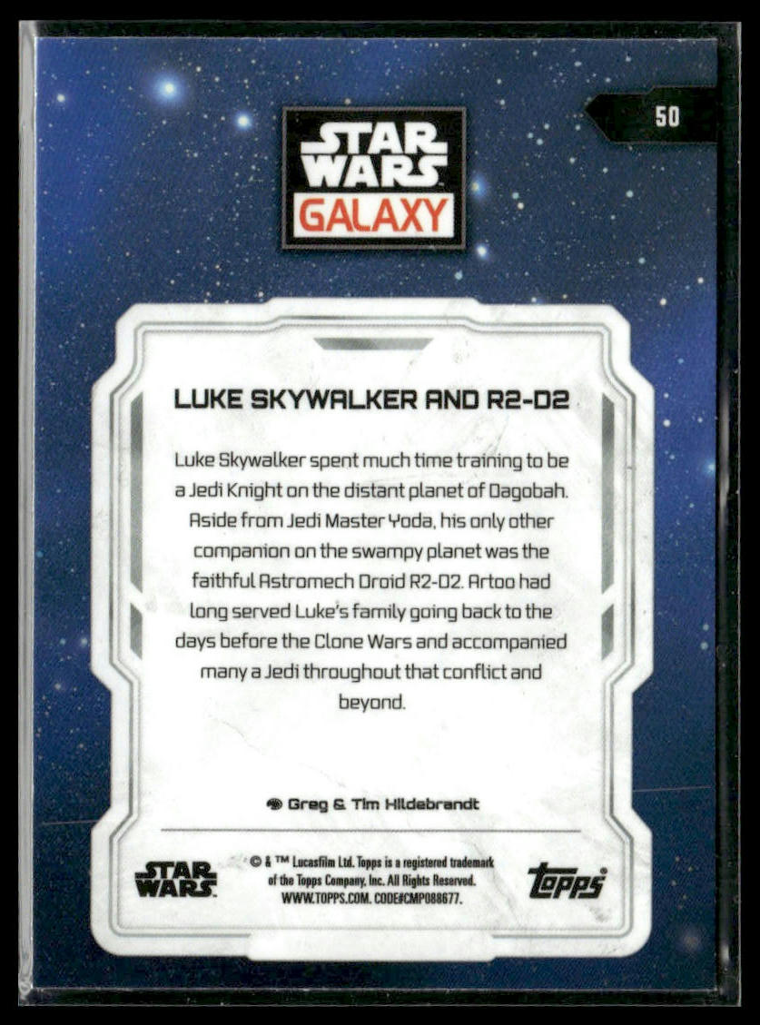 Luke Skywalker & R2-D2 #50 2024 Topps Chrome Star Wars Galaxy Mini Diamond Rfctr