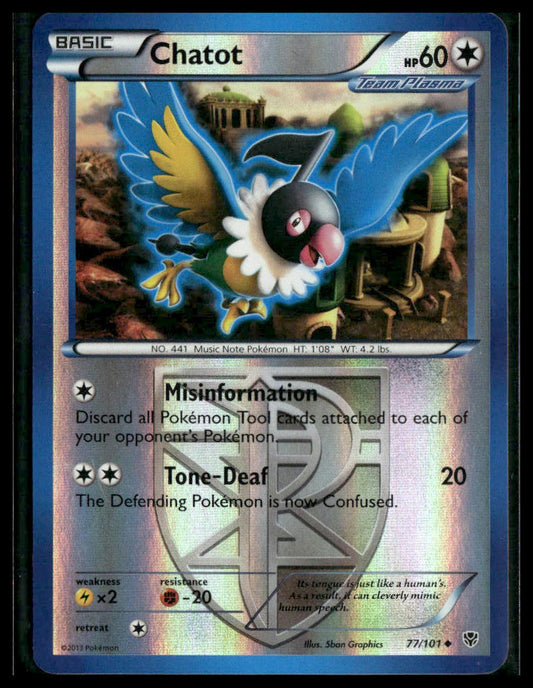 Chatot (Team Plasma) #77/101 Reverse Holo Plasma Blast LP