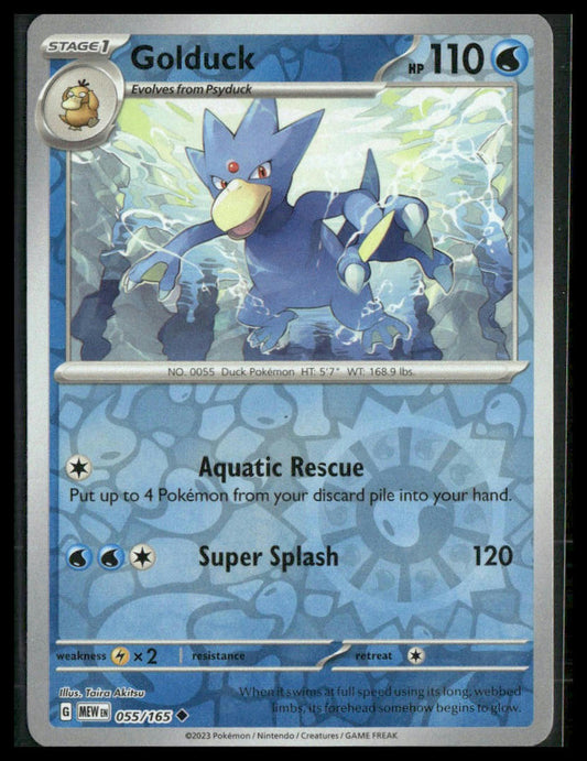 Golduck #055/165 Reverse Holo Scarlet & Violet 151 NM
