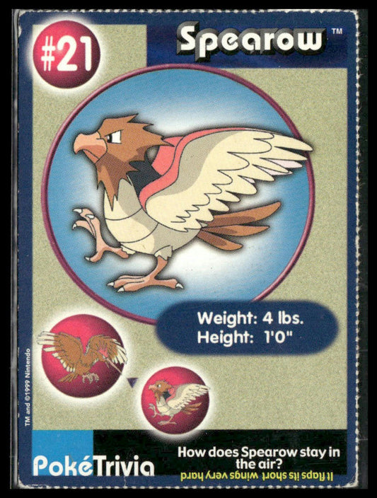 Spearow #21 PokéTrivia Burger King MP