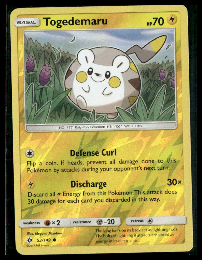 Togedemaru #53/149 Reverse Holo SM Base Set LP