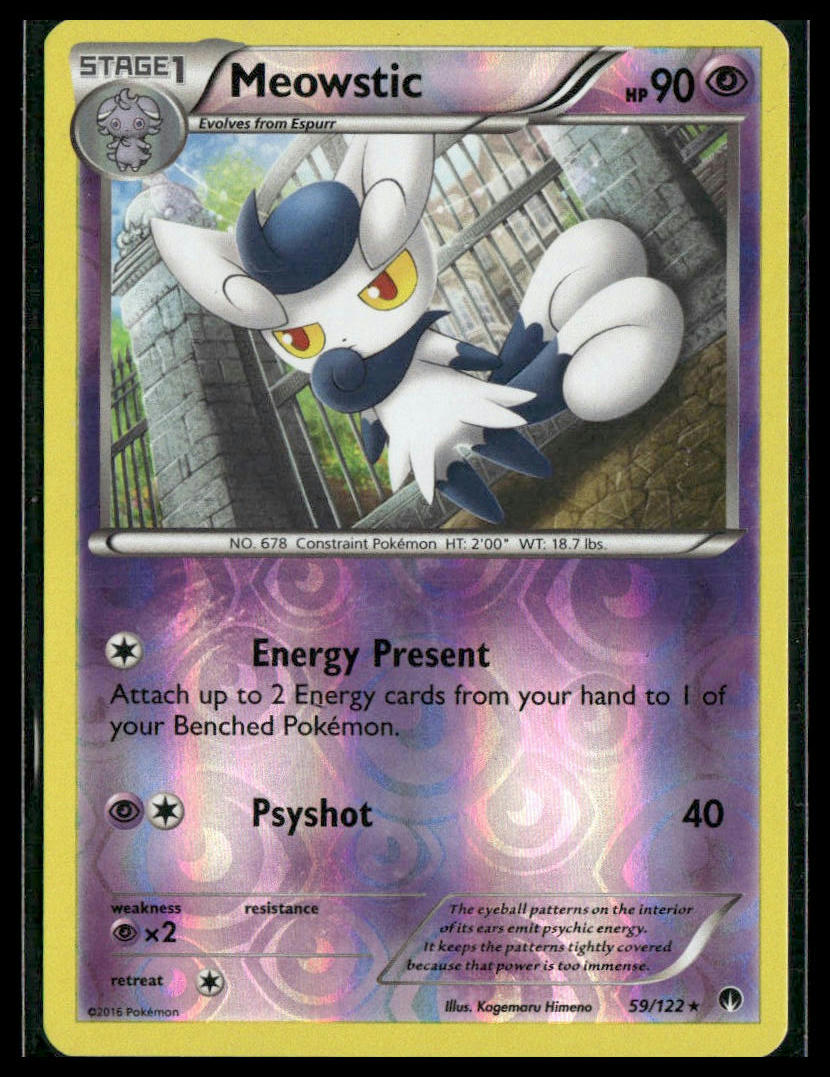 Meowstic #59/122 Reverse Holo BREAKpoint NM