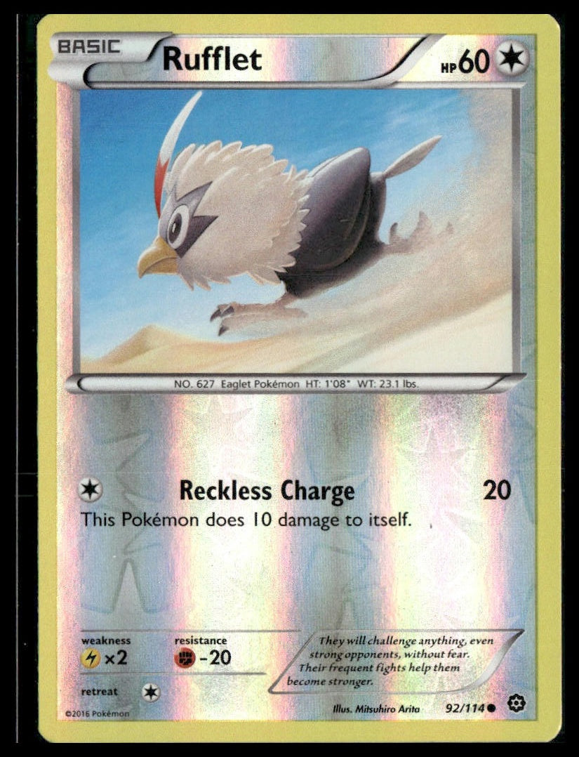 Rufflet #92/114 Reverse Holo XY - Steam Siege NM