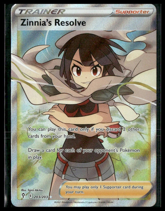 Zinnia's Resolve (Full Art) #203/203 Evolving Skies LP
