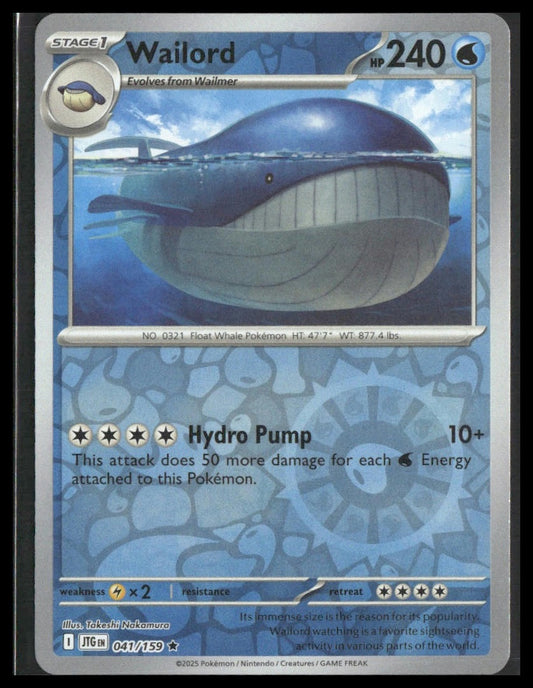 Wailord #041/159 Reverse Holo Journey Together NM