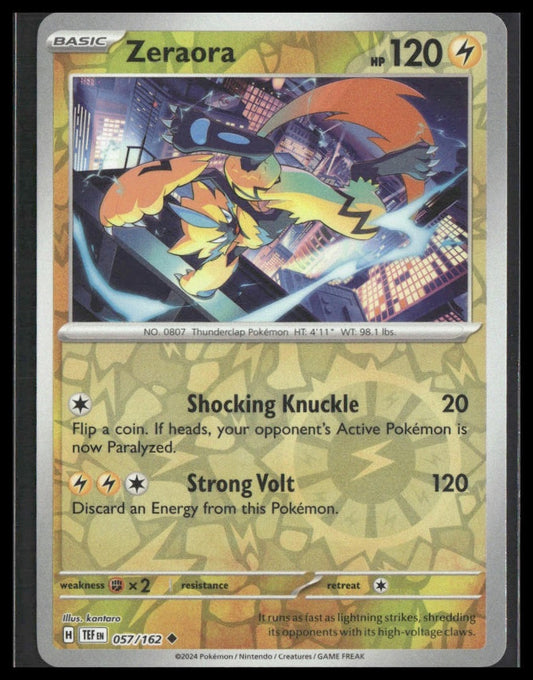 Zeraora #057/162 Reverse Holo Temporal Forces NM