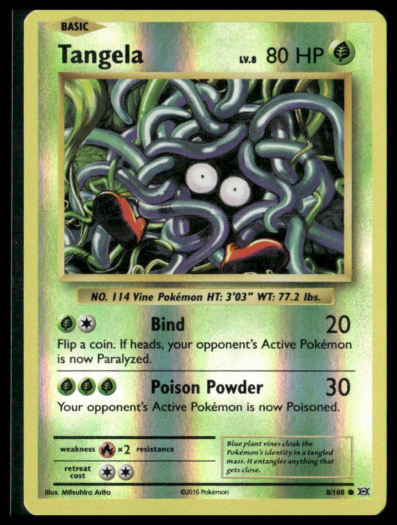 Tangela #8/108 Reverse Holo XY - Evolutions NM