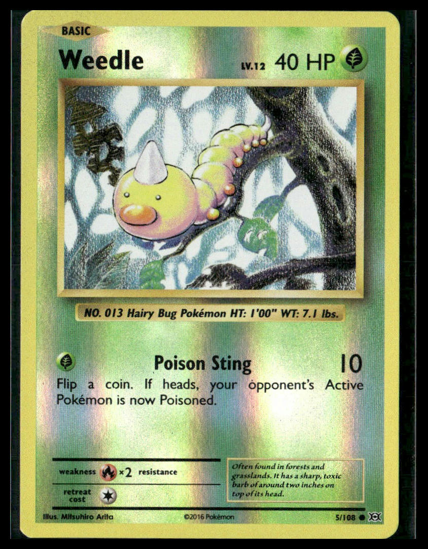 Weedle #5/108 Reverse Holo XY - Evolutions NM