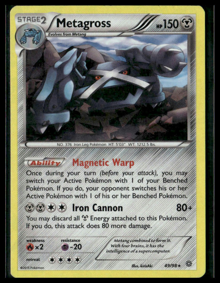 Metagross #49/98 Cracked Ice Holo XY - Ancient Origins LP