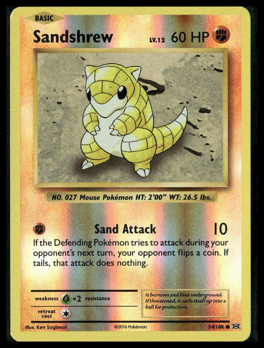 Sandshrew #54/108 Reverse Holo XY - Evolutions LP