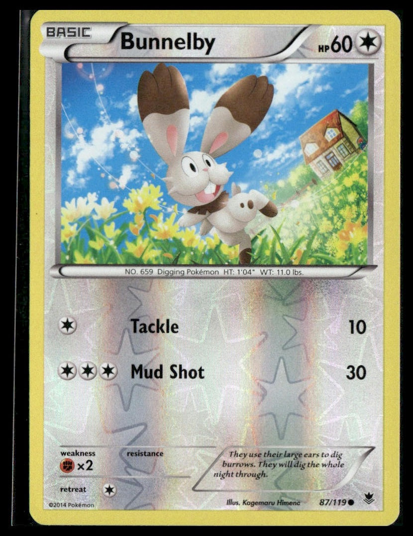 Bunnelby #87/119 Reverse Holo Phantom Forces LP