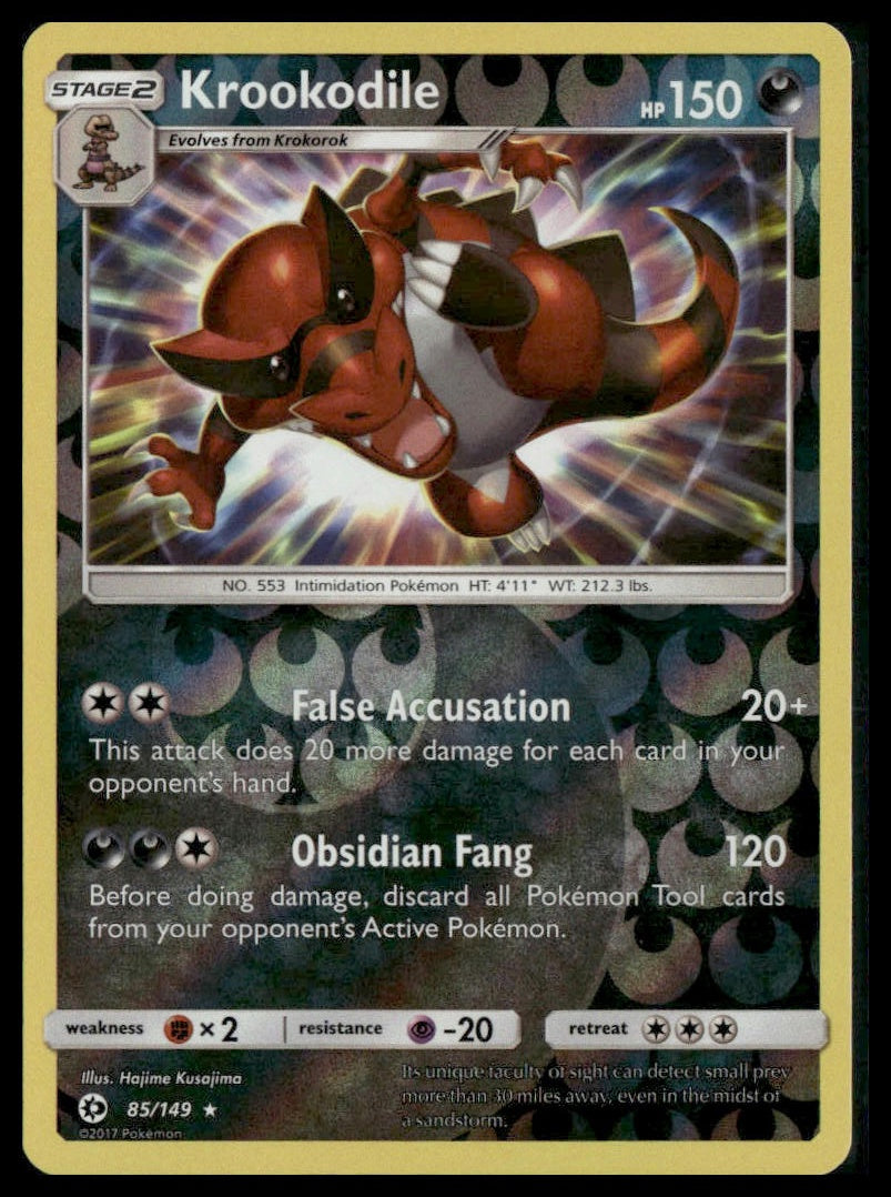 Krookodile #85/149 Reverse Holo SM Base Set NM