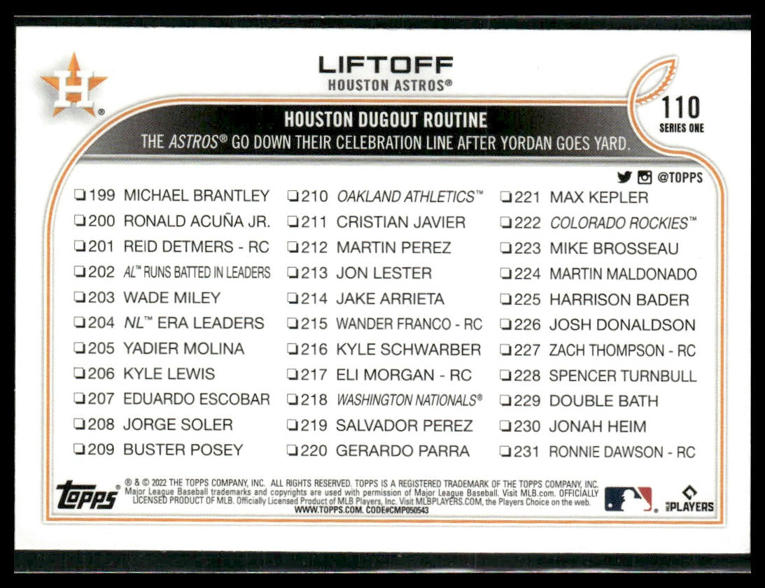Liftoff #110 2022 Topps Houston Astros