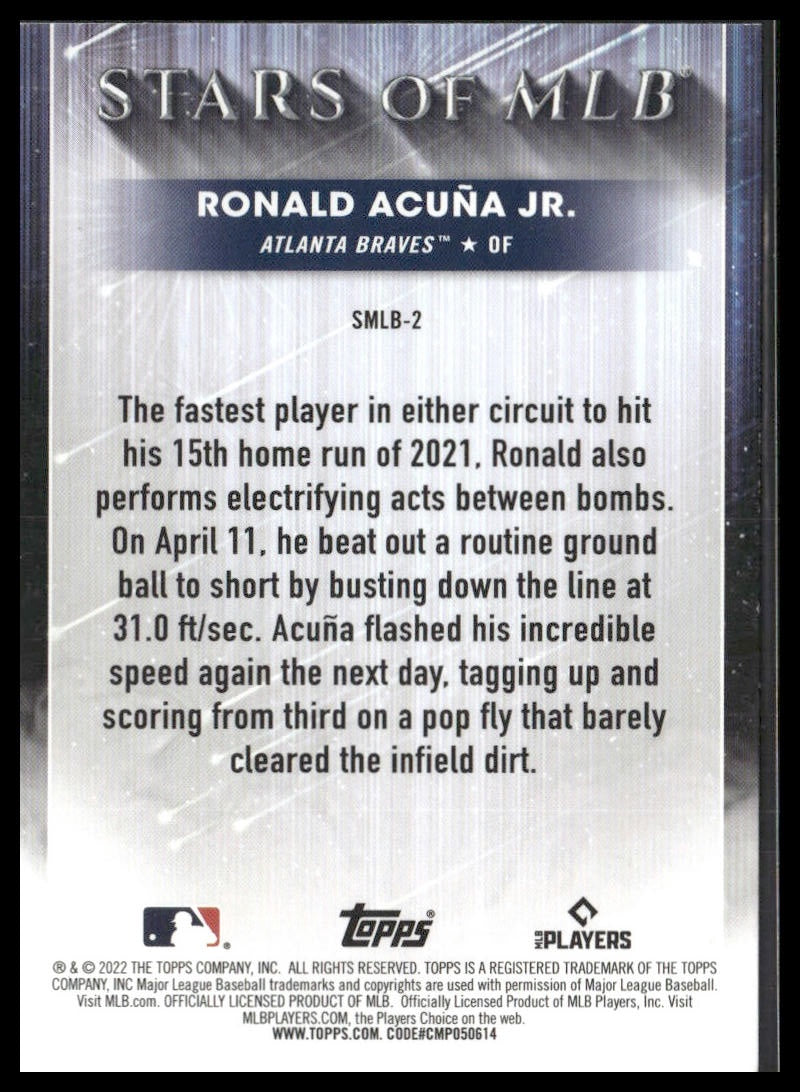 Ronald Acuña Jr. #SMLB-2 2022 Topps Stars of MLB Atlanta Braves