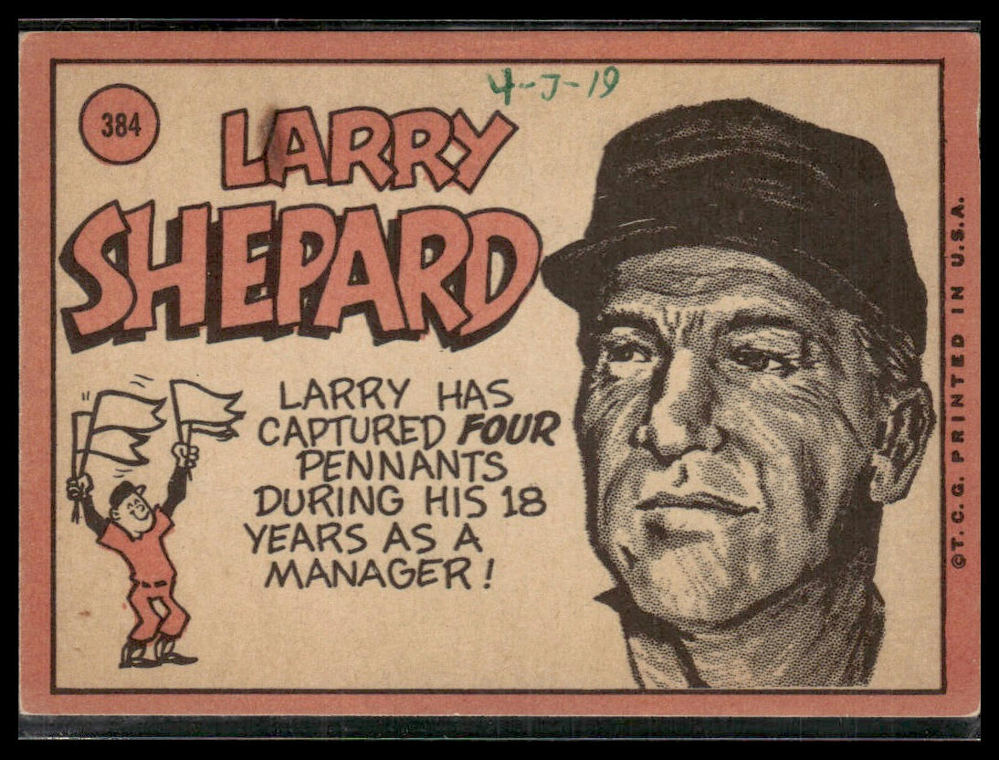 Larry Shepard #384 1969 Topps Pittsburgh Pirates