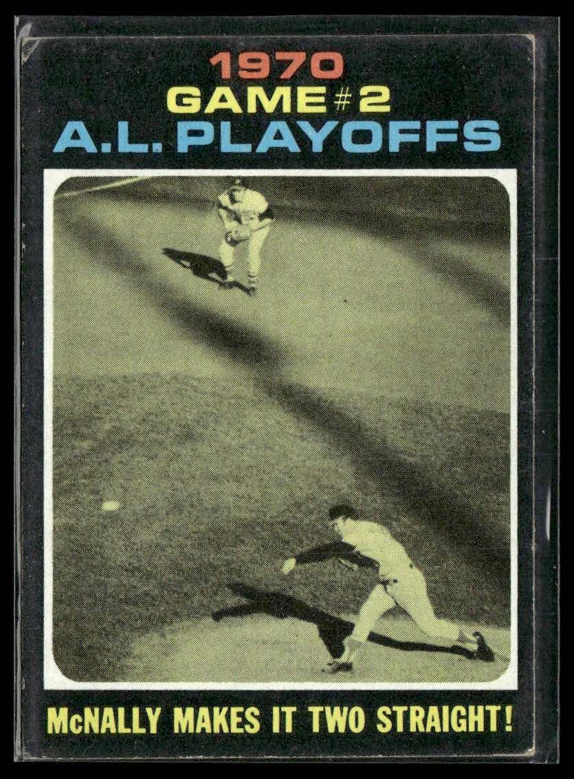 1970 AL Playoffs Game 2 McNally Two Straight! #196 1971 Topps Baltimore Orioles