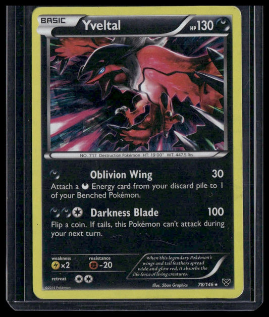 Yveltal #78/146 Cracked Ice Holo XY Base Set MP