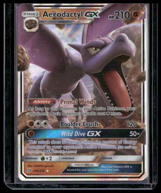 Aerodactyl GX #106/236 SM - Unified Minds NM