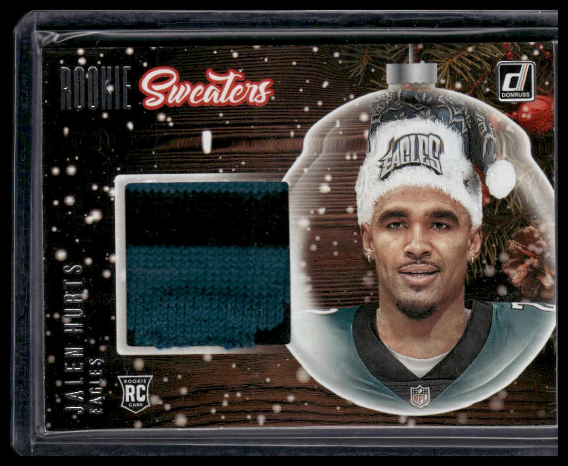 Jalen Hurts #SW-JH 2020 Donruss Rookie Holiday Sweater Philadelphia Eagles