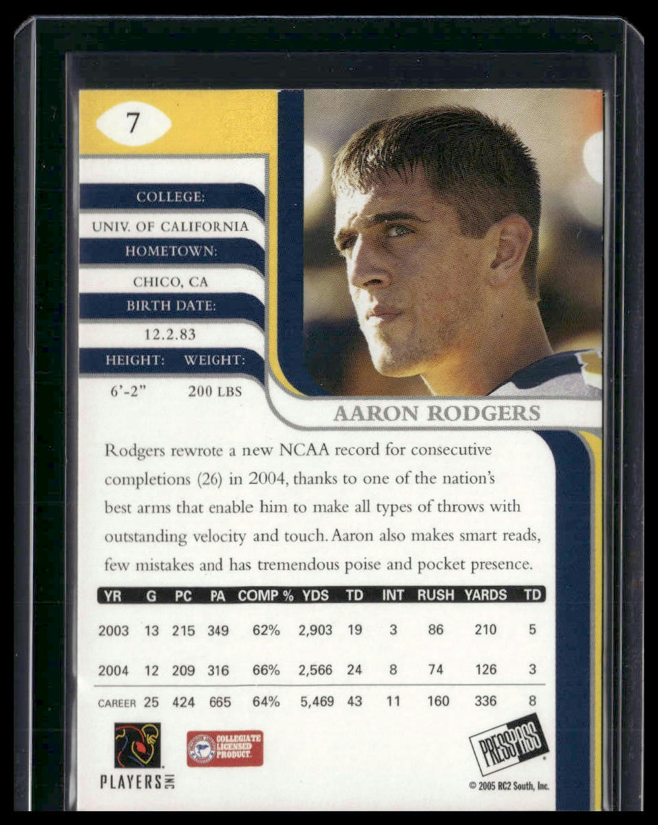 Aaron Rodgers #7 2005 Press Pass SE California Golden Bears