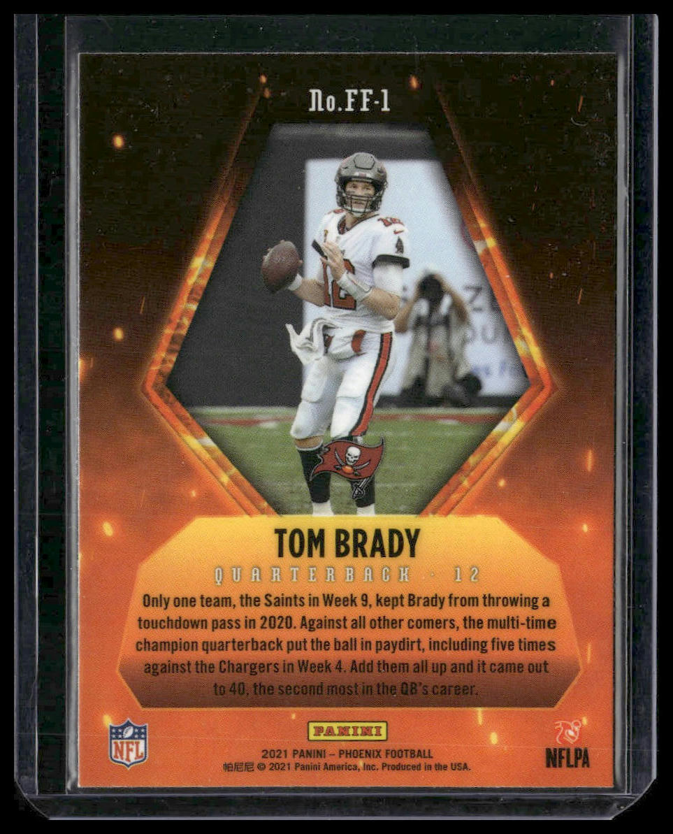 Tom Brady #FF-1 2021 Panini Phoenix Fire Forged Tampa Bay Buccaneers