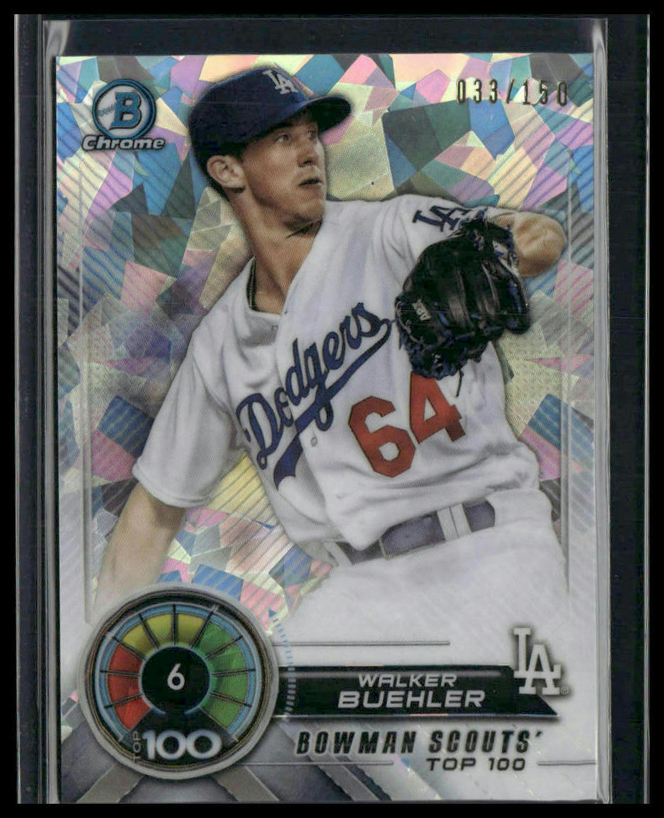 Walker Buehler #BTP-6 2018 Bowman Top 100 Atomic #/150 Los Angeles Dodgers