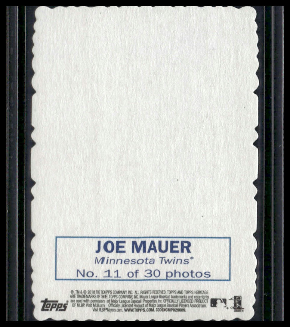 Joe Mauer #11 2018 Topps Heritage 1969 Topps Deckle High Number Minnesota Twins