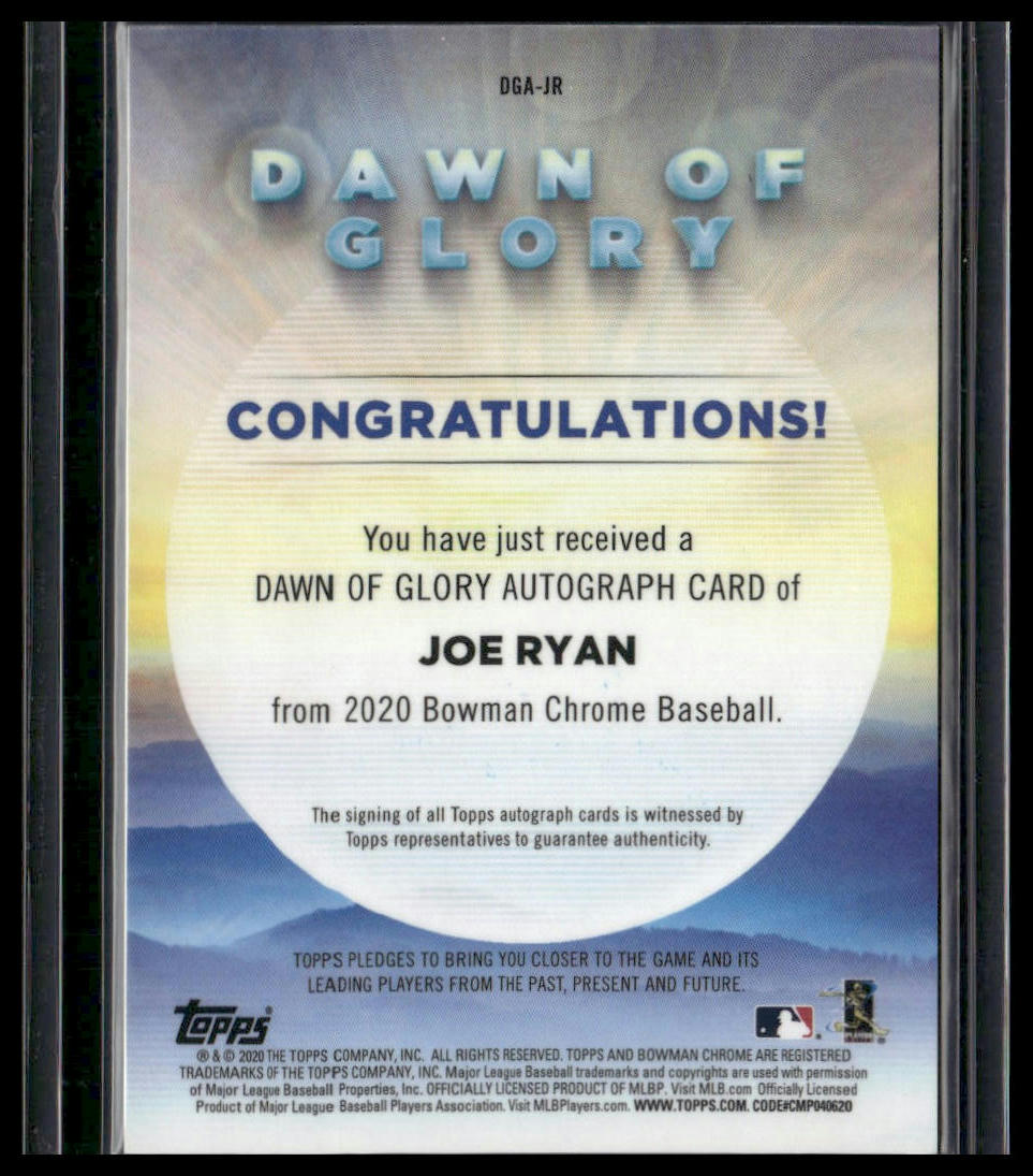 Joe Ryan #DGA-JR 2020 Bowman Dawn of Glory Auto Mojo #/99 Baltimore Orioles