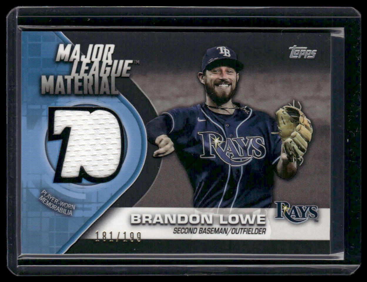 Brandon Lowe #MLM-BL 2022 Topps Major League Material Black #/199 Tampa Bay Rays