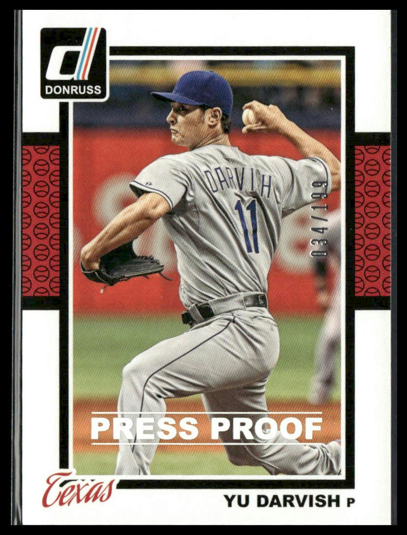 Yu Darvish #351 2014 Donruss Press Proofs Silver #/199 Texas Rangers