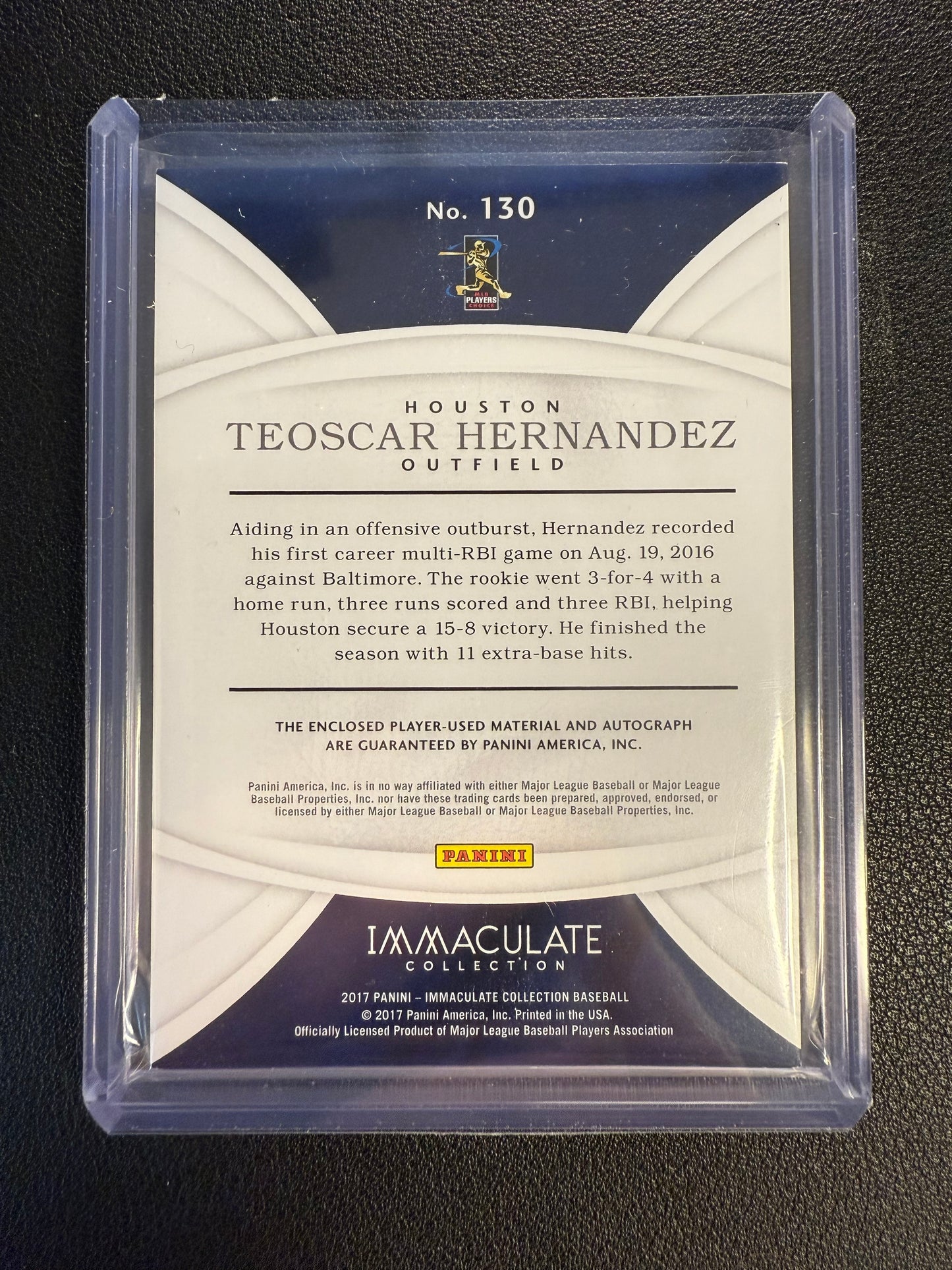 Teoscar Hernandez #130 Rookie 2017 Panini Immaculate Gold #/49 Houston Astros