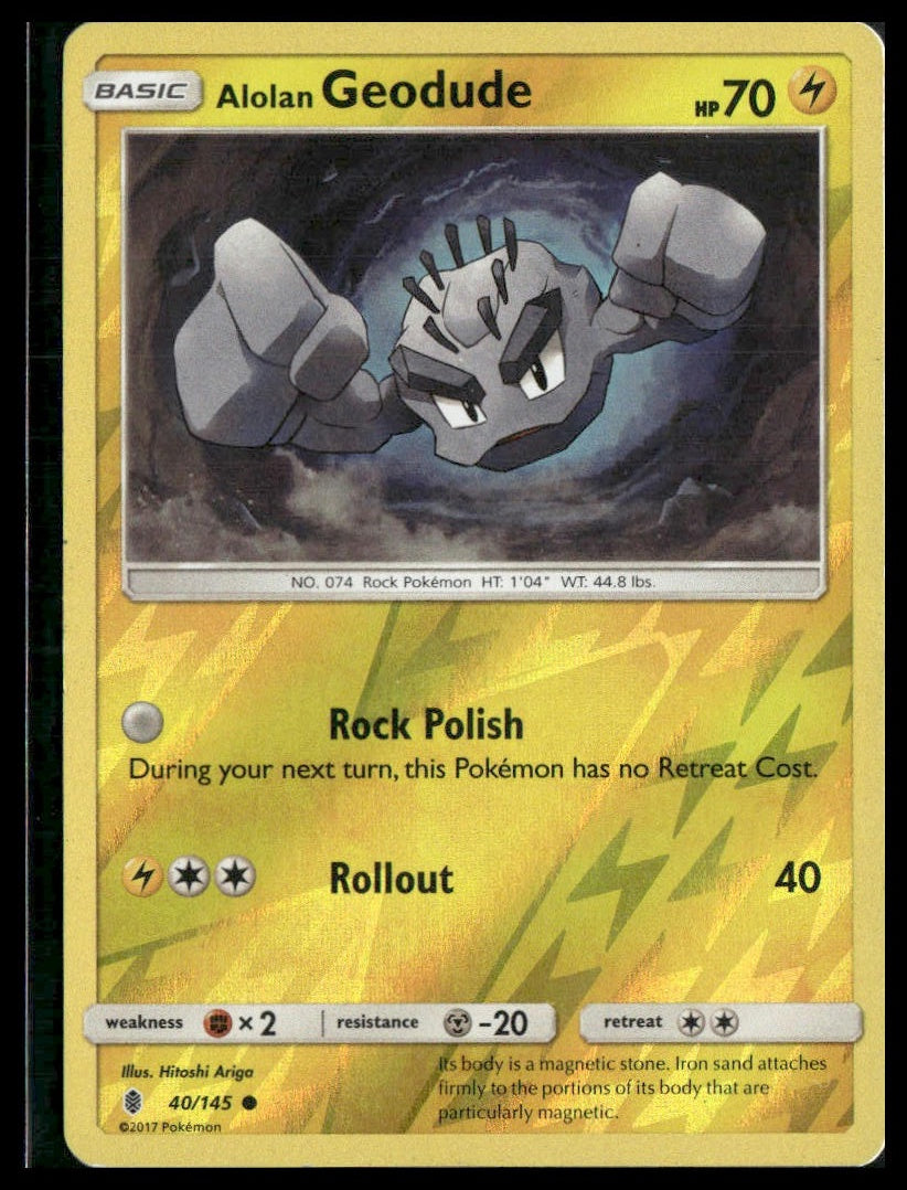 Alolan Geodude #40/145 Reverse Holo SM - Guardians Rising LP