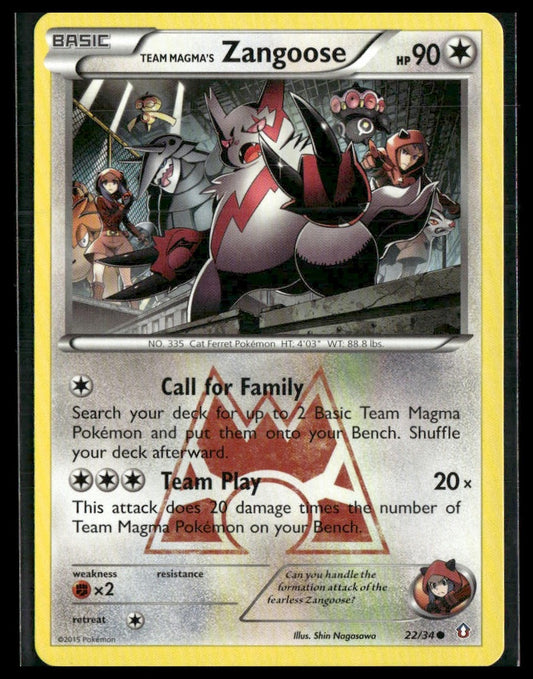 Team Magma's Zangoose #22/34 Double Crisis LP