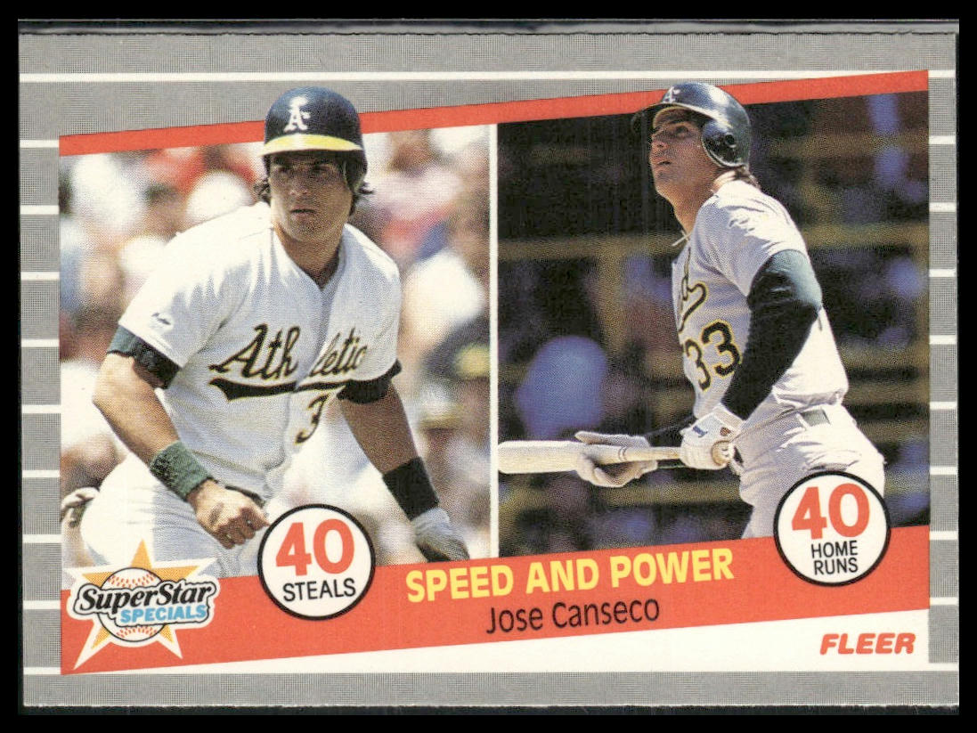 Speed and Power (Jose Canseco) #628 1989 Fleer Oakland Athletics