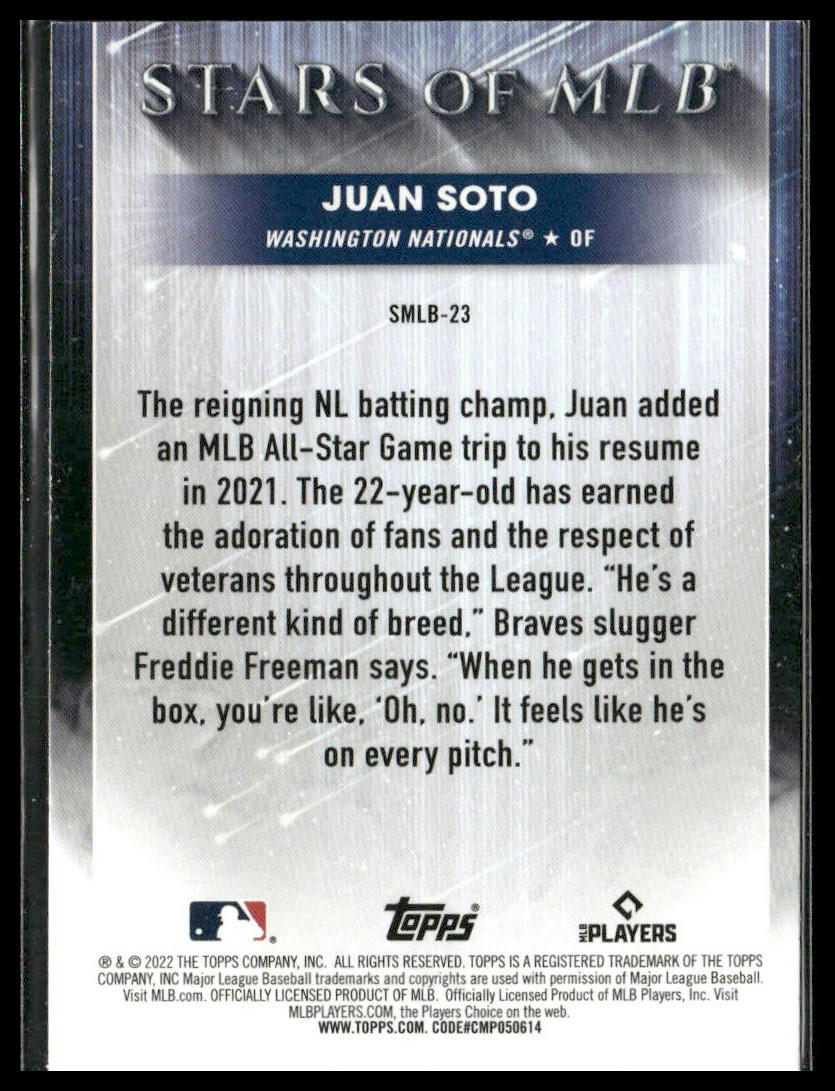 Juan Soto #SMLB-23 2022 Topps Stars of MLB Washington Nationals