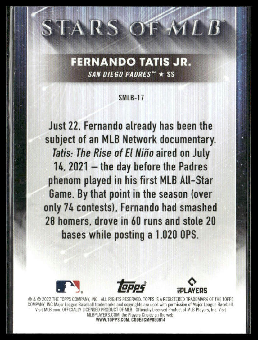 Fernando Tatis Jr. #SMLB-17 2022 Topps Stars of MLB San Diego Padres