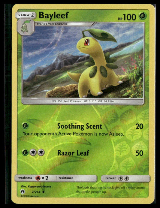 Bayleef #7/214 Reverse Holo SM - Lost Thunder LP