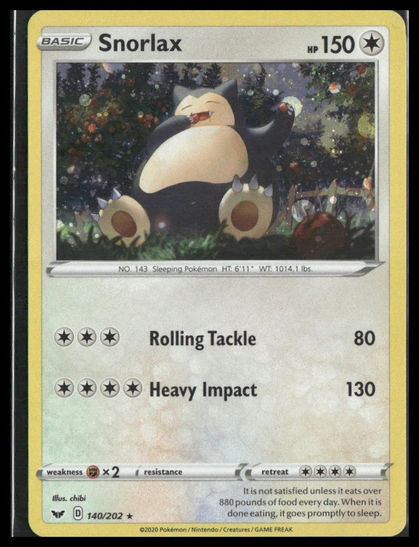 Snorlax #140/202 Cosmos Holo Sword & Shield LP