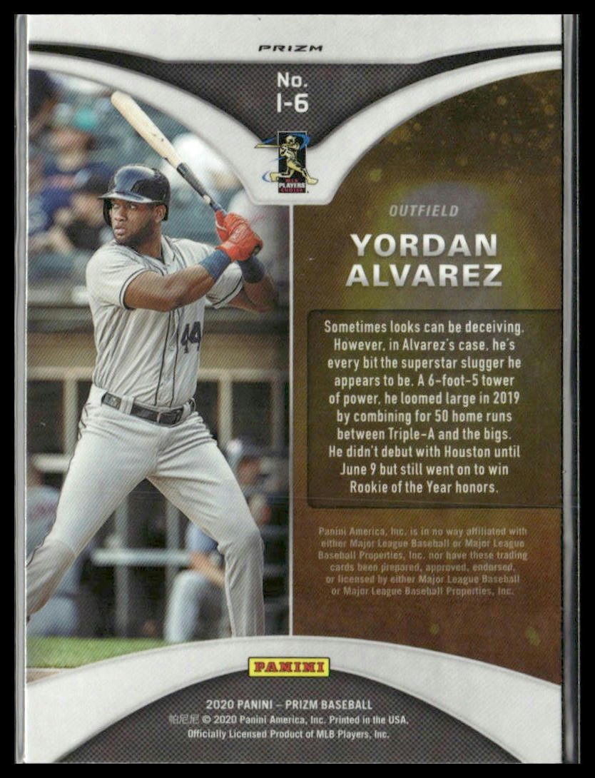 Yordan Alvarez #I-6 2020 Panini Prizm Illumination Red White Blue Houston Astros