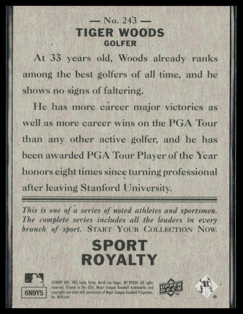 Tiger Woods #243 2009 Upper Deck Goudey