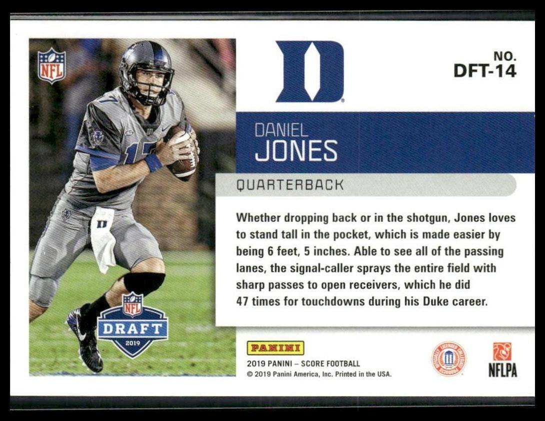 Daniel Jones #DFT-14 2019 Score NFL Draft 2019 Duke Blue Devils