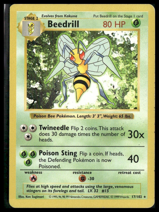 Beedrill #017/102 Base Set (Shadowless) MP